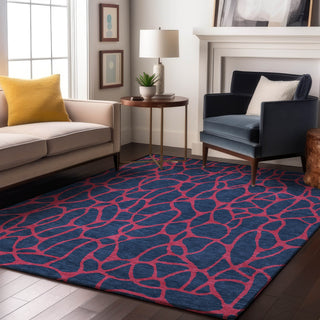 Piper Looms Mayfield Geometric AMF1023 Navy Machine Washable Area Rug Lifestyle Image Feature