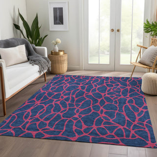 Piper Looms Mayfield Geometric AMF1023 Navy Machine Washable Area Rug Lifestyle Image Feature