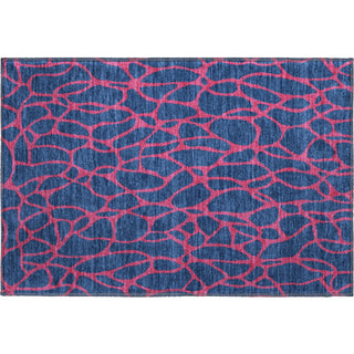 Piper Looms Mayfield Geometric AMF1023 Navy Machine Washable Area Rug Scatter Main Image
