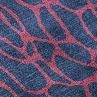 Piper Looms Mayfield Geometric AMF1023 Navy Machine Washable Area Rug Swatch Image
