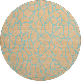 Piper Looms Mayfield Geometric AMF1023 Peach Machine Washable Area Rug Round Main Image