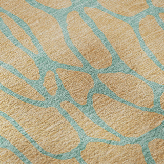 Piper Looms Mayfield Geometric AMF1023 Peach Machine Washable Area Rug Swatch Image