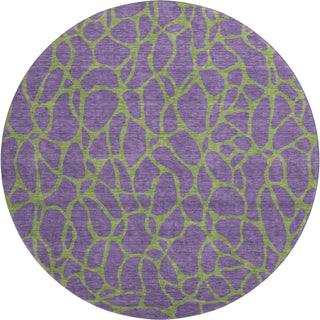 Piper Looms Mayfield Geometric AMF1023 Purple Machine Washable Area Rug Round Main Image