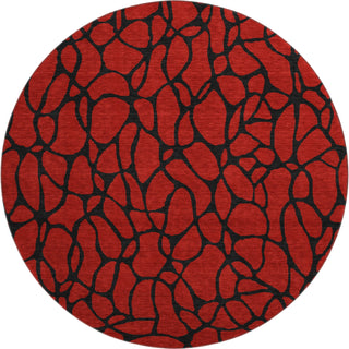 Piper Looms Mayfield Geometric AMF1023 Red Machine Washable Area Rug Round Main Image