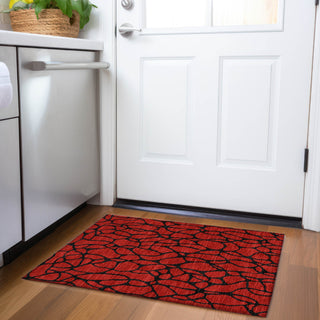 Piper Looms Mayfield Geometric AMF1023 Red Machine Washable Area Rug Scatter Lifestyle Image Feature