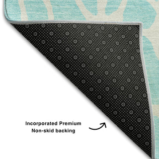 Piper Looms Mayfield Geometric AMF1024 Aqua Machine Washable Area Rug Backing Image
