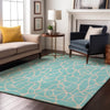 Piper Looms Mayfield Geometric AMF1024 Aqua Machine Washable Area Rug Lifestyle Image Feature