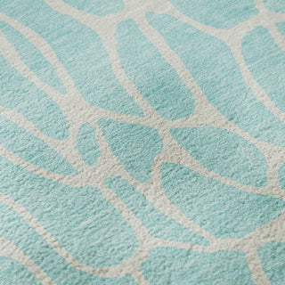 Piper Looms Mayfield Geometric AMF1024 Aqua Machine Washable Area Rug Swatch Image