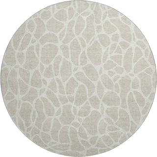 Piper Looms Mayfield Geometric AMF1024 Beige Machine Washable Area Rug Round Main Image