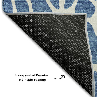 Piper Looms Mayfield Geometric AMF1024 Blue Machine Washable Area Rug Backing Image