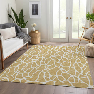 Piper Looms Mayfield Geometric AMF1024 Gold Machine Washable Area Rug Lifestyle Image Feature