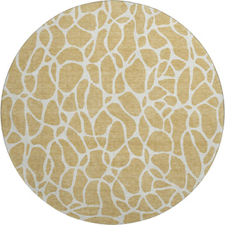 Piper Looms Mayfield Geometric AMF1024 Gold Machine Washable Area Rug Round Main Image