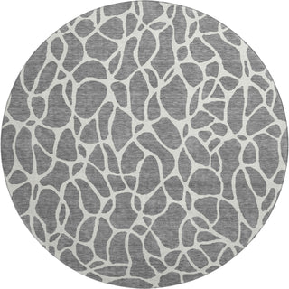 Piper Looms Mayfield Geometric AMF1024 Gray Machine Washable Area Rug Round Main Image