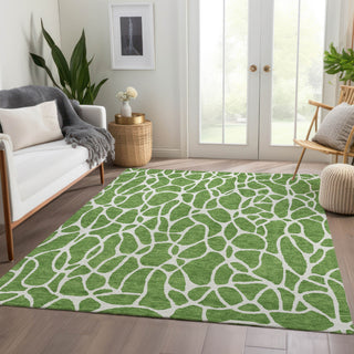Piper Looms Mayfield Geometric AMF1024 Green Machine Washable Area Rug Lifestyle Image Feature