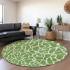 Piper Looms Mayfield Geometric AMF1024 Green Machine Washable Area Rug Round Lifestyle Image Feature