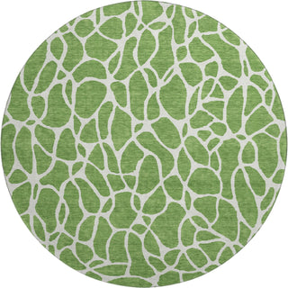 Piper Looms Mayfield Geometric AMF1024 Green Machine Washable Area Rug Round Main Image