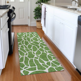 Piper Looms Mayfield Geometric AMF1024 Green Machine Washable Area Rug Runner Lifestyle Image Feature