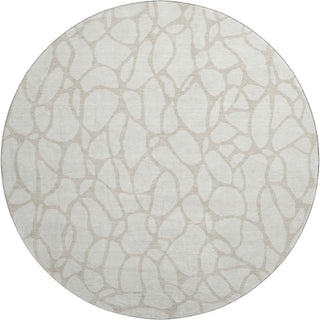 Piper Looms Mayfield Geometric AMF1024 Ivory Machine Washable Area Rug Round Main Image