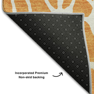 Piper Looms Mayfield Geometric AMF1024 Orange Machine Washable Area Rug Backing Image