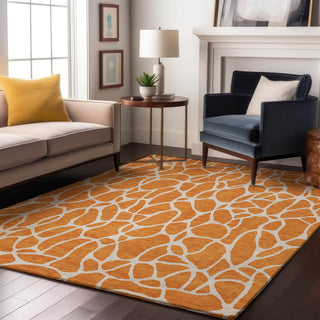Piper Looms Mayfield Geometric AMF1024 Orange Machine Washable Area Rug Lifestyle Image Feature