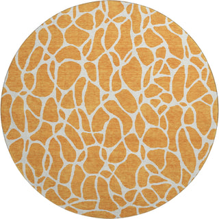 Piper Looms Mayfield Geometric AMF1024 Orange Machine Washable Area Rug Round Main Image