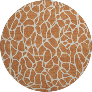 Piper Looms Mayfield Geometric AMF1024 Paprika Machine Washable Area Rug Round Main Image