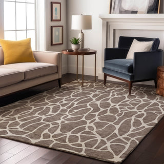 Piper Looms Mayfield Geometric AMF1024 Taupe Machine Washable Area Rug Lifestyle Image Feature