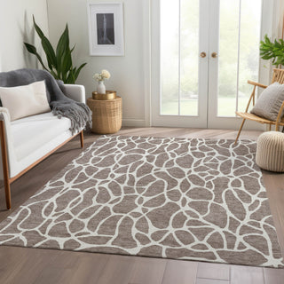 Piper Looms Mayfield Geometric AMF1024 Taupe Machine Washable Area Rug Lifestyle Image Feature