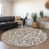 Piper Looms Mayfield Geometric AMF1024 Taupe Machine Washable Area Rug Round Lifestyle Image Feature