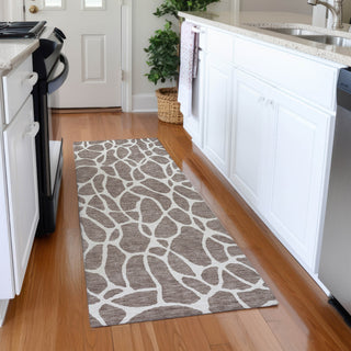 Piper Looms Mayfield Geometric AMF1024 Taupe Machine Washable Area Rug Runner Lifestyle Image Feature
