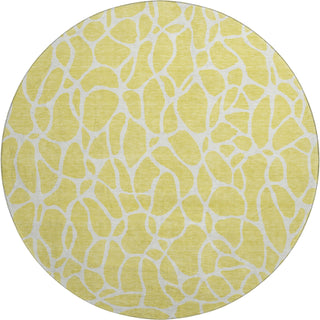 Piper Looms Mayfield Geometric AMF1024 Yellow Machine Washable Area Rug Round Main Image