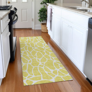 Piper Looms Mayfield Geometric AMF1024 Yellow Machine Washable Area Rug Runner Lifestyle Image Feature