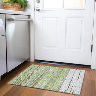 Piper Looms Mayfield Stripes AMF1025 Aloe Machine Washable Area Rug Scatter Lifestyle Image Feature