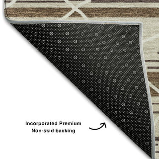 Piper Looms Mayfield Stripes AMF1025 Beige Machine Washable Area Rug Backing Image