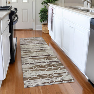 Piper Looms Mayfield Stripes AMF1025 Beige Machine Washable Area Rug Runner Lifestyle Image Feature