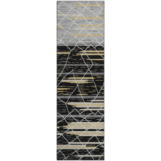 Piper Looms Mayfield Stripes AMF1025 Black Machine Washable Area Rug Runner Main Image