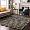 Piper Looms Mayfield Stripes AMF1025 Charcoal Machine Washable Area Rug Lifestyle Image Feature