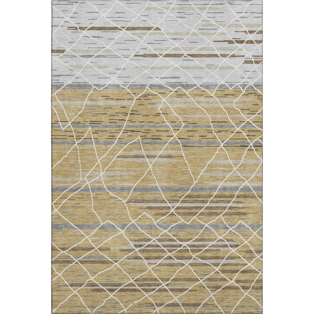 Piper Looms Mayfield Stripes AMF1025 Gold Machine Washable Area Rug main image