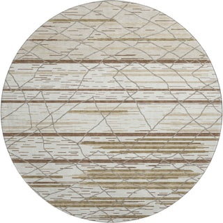 Piper Looms Mayfield Stripes AMF1025 Ivory Machine Washable Area Rug Round Main Image