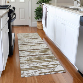 Piper Looms Mayfield Stripes AMF1025 Ivory Machine Washable Area Rug Runner Lifestyle Image Feature