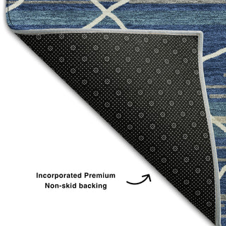 Piper Looms Mayfield Stripes AMF1025 Navy Machine Washable Area Rug Backing Image