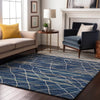Piper Looms Mayfield Stripes AMF1025 Navy Machine Washable Area Rug Lifestyle Image Feature