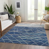 Piper Looms Mayfield Stripes AMF1025 Navy Machine Washable Area Rug Lifestyle Image Feature