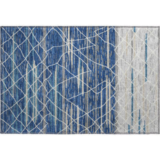 Piper Looms Mayfield Stripes AMF1025 Navy Machine Washable Area Rug Scatter Main Image
