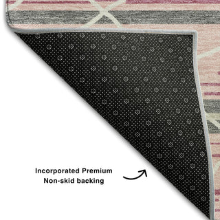 Piper Looms Mayfield Stripes AMF1025 Pink Machine Washable Area Rug Backing Image