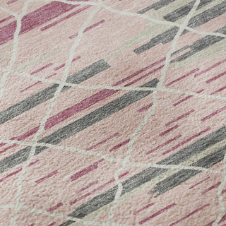Piper Looms Mayfield Stripes AMF1025 Pink Machine Washable Area Rug Swatch Image