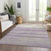 Piper Looms Mayfield Stripes AMF1025 Purple Machine Washable Area Rug Lifestyle Image Feature
