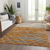 Piper Looms Mayfield Stripes AMF1025 Terracotta Machine Washable Area Rug Lifestyle Image Feature