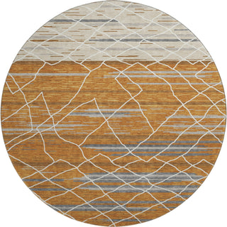Piper Looms Mayfield Stripes AMF1025 Terracotta Machine Washable Area Rug Round Main Image
