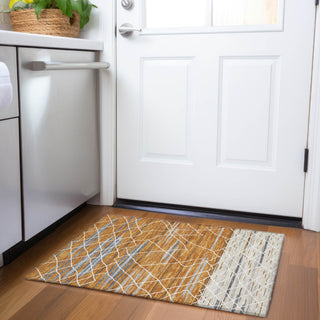 Piper Looms Mayfield Stripes AMF1025 Terracotta Machine Washable Area Rug Scatter Lifestyle Image Feature